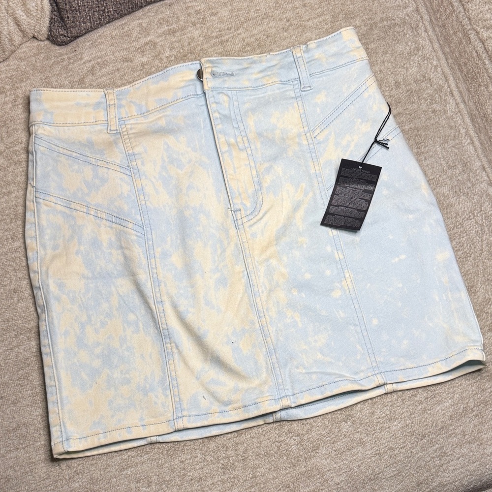 Jean stretch bleached Mini Skirt size L